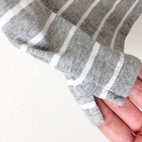 J. Crew‎ Embroidered Lace Gray White Stripe Tank Top Small - Picture 6 of 7